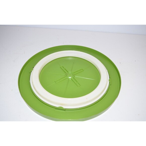 Vtg Rubbermaid style Lazy Susan Spice Turntable Spinner Retro Green - Picture 3 of 4